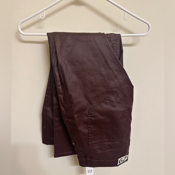 NWT Gap Vintage Slim Mid Rise Faux Leather Pant - Picture 2 of 6